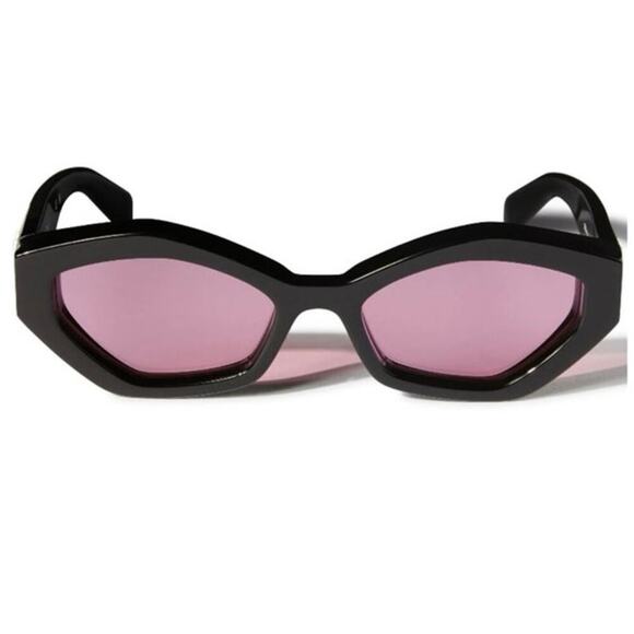 Off-White Hilo Cat-Eye Sunglasses Black Pink Lens Acetate Made in Italy NEW main image 5